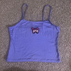 Butterfly embroidered crop top